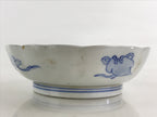 Antique Japanese Koimari Bowl Blue Sometsuke Floral Pattern Shishi Lion PY325