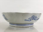 Antique Japanese Koimari Bowl Blue Sometsuke Floral Pattern Shishi Lion PY325