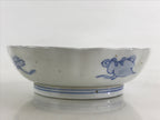 Antique Japanese Koimari Bowl Blue Sometsuke Floral Pattern Shishi Lion PY325