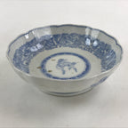 Antique Japanese Koimari Bowl Blue Sometsuke Floral Pattern Shishi Lion PY325