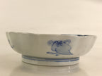 Antique Japanese Koimari Bowl Blue Sometsuke Floral Pattern Shishi Lion PY326