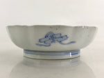 Antique Japanese Koimari Bowl Blue Sometsuke Floral Pattern Shishi Lion PY328