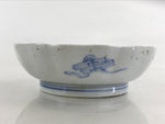 Antique Japanese Koimari Bowl Blue Sometsuke Floral Pattern Shishi Lion PY330