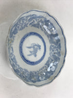 Antique Japanese Koimari Bowl Blue Sometsuke Floral Pattern Shishi Lion PY332