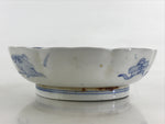 Antique Japanese Koimari Bowl Blue Sometsuke Floral Pattern Shishi Lion PY335