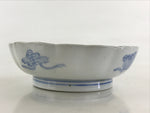 Antique Japanese Koimari Bowl Blue Sometsuke Floral Pattern Shishi Lion PY336