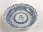 Antique Japanese Koimari Bowl Blue Sometsuke Floral Pattern Shishi Lion PY340