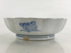 Antique Japanese Koimari Bowl Blue Sometsuke Floral Pattern Shishi Lion PY341