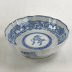 Antique Japanese Koimari Bowl Blue Sometsuke Floral Pattern Shishi Lion PY341