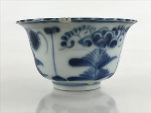 Antique Japanese Koimari Imari Bowl Kobachi Blue Sometsuke Floral Design PY383