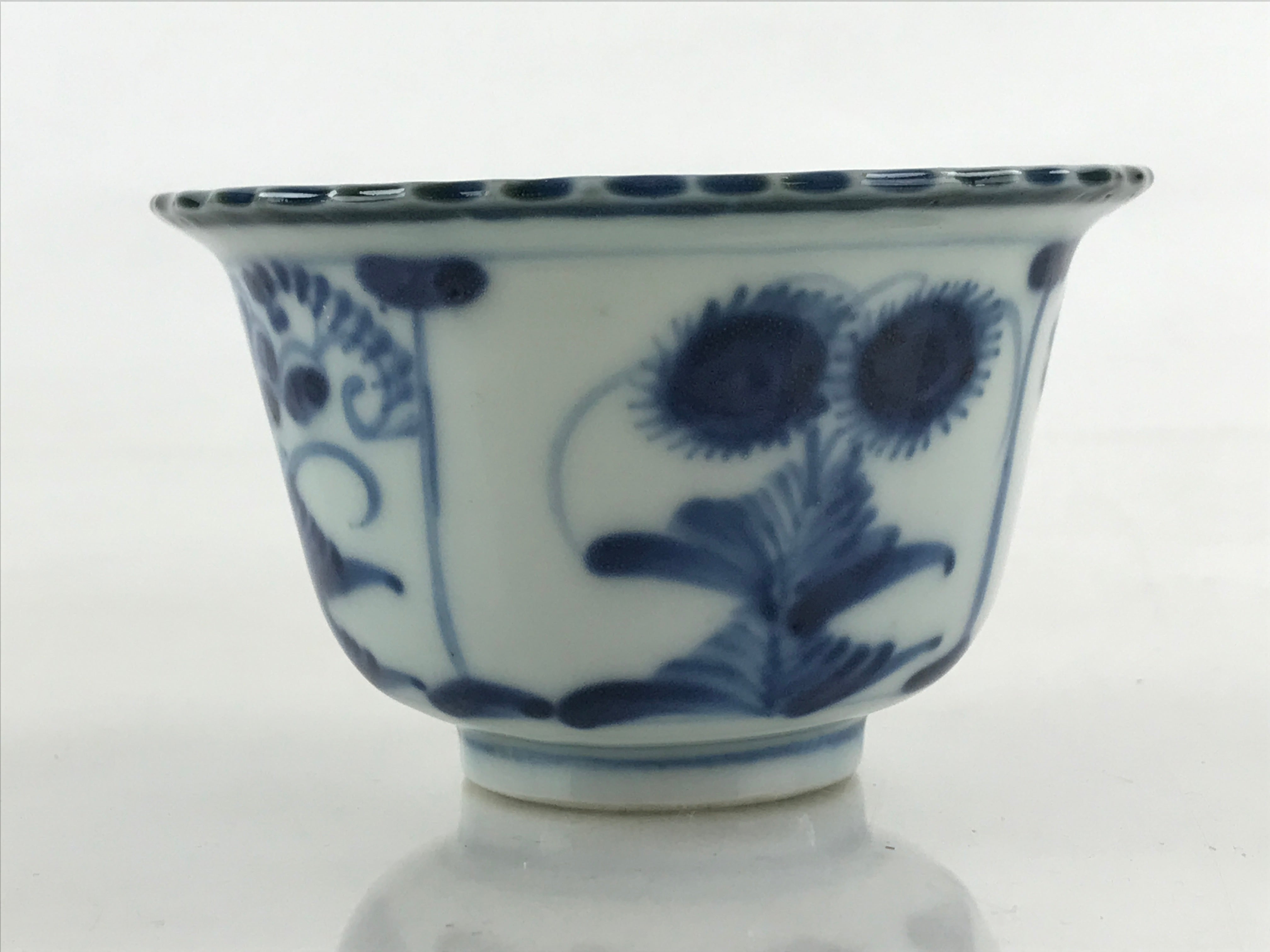 Antique Japanese Koimari Imari Bowl Kobachi Blue Sometsuke Floral Design PY386