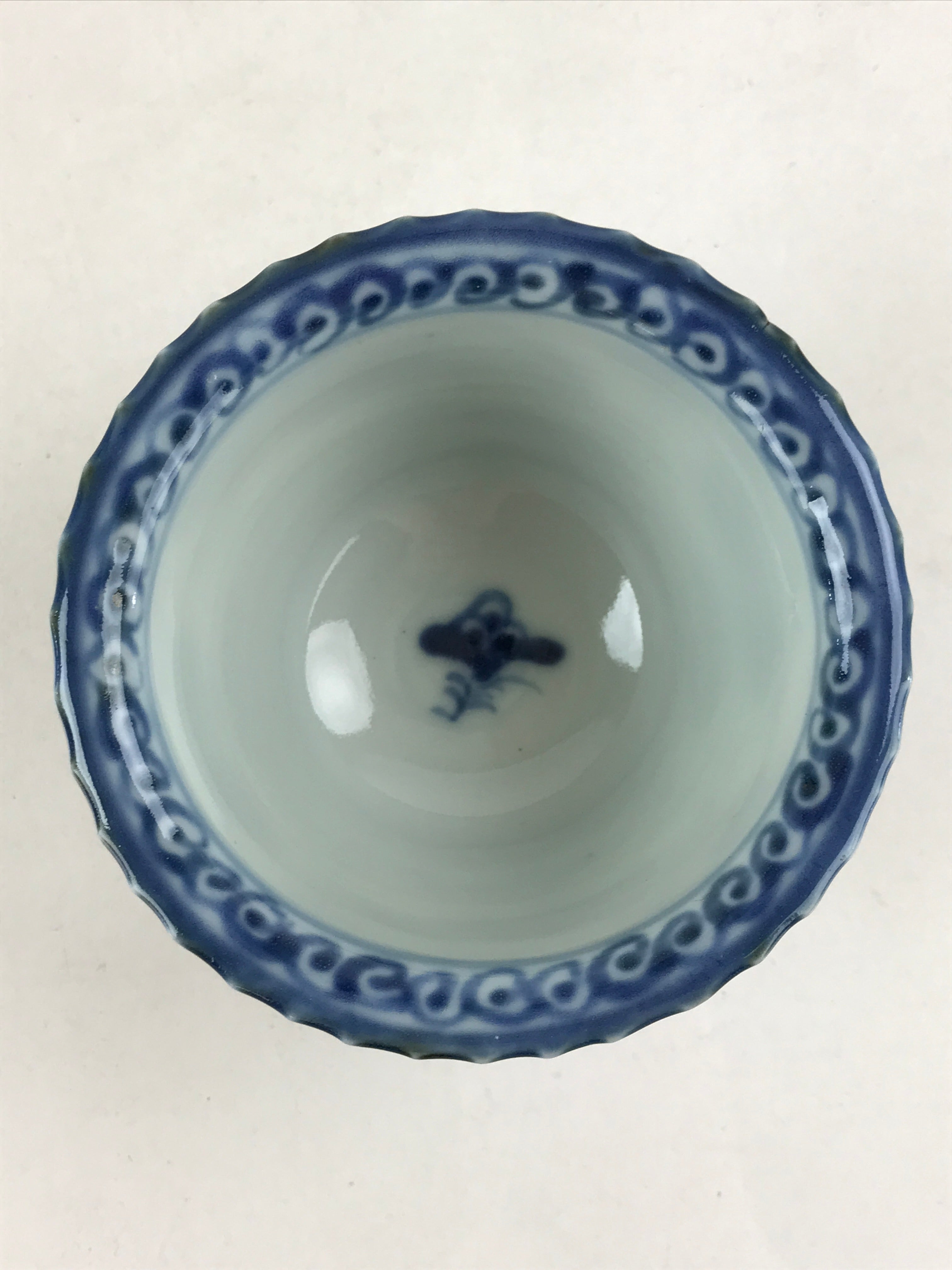 Antique Japanese Koimari Imari Bowl Kobachi Blue Sometsuke Flower Design PY390