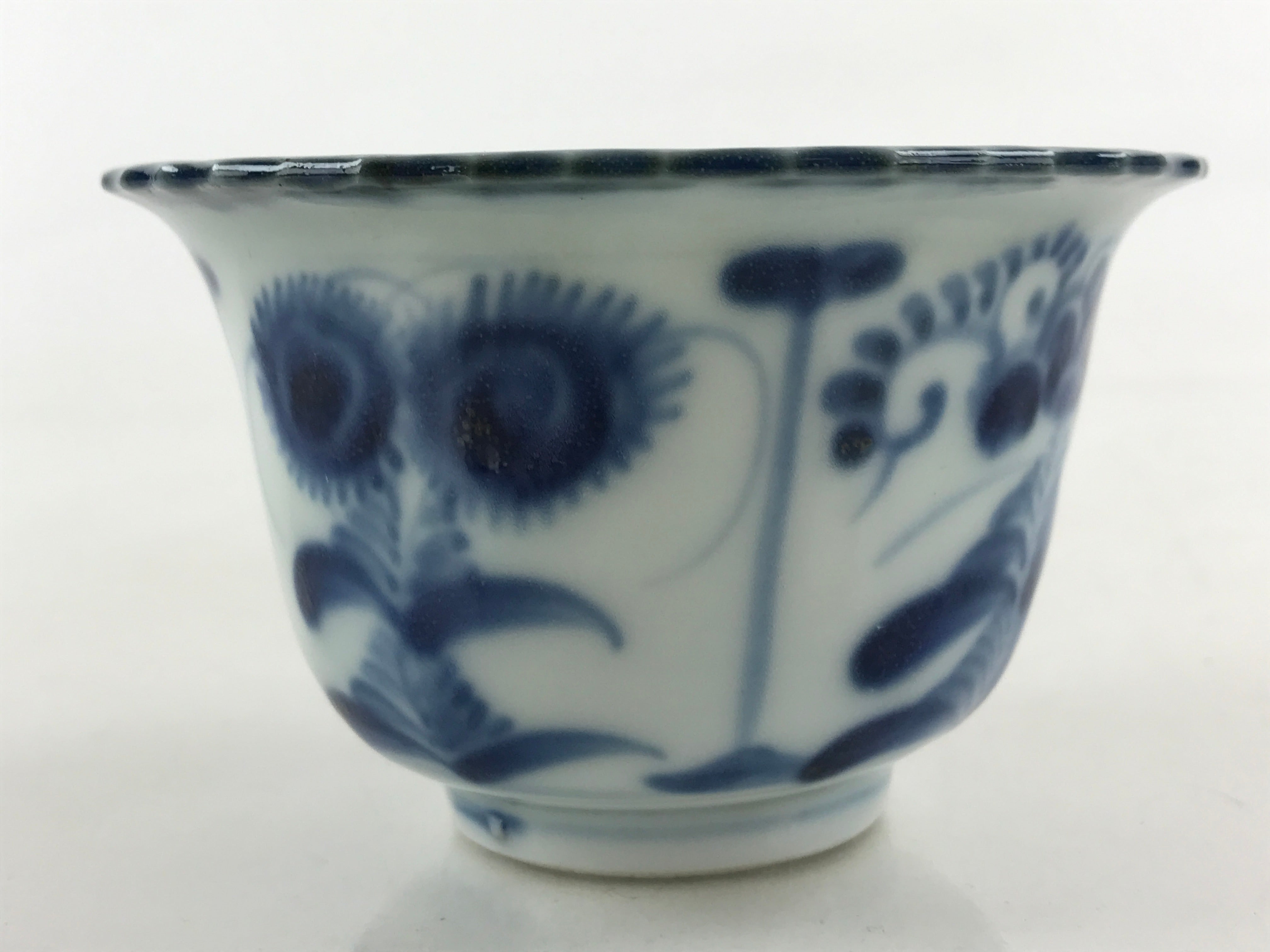 Antique Japanese Koimari Imari Bowl Kobachi Blue Sometsuke Flower Design PY394