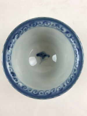 Antique Japanese Koimari Imari Bowl Kobachi Blue Sometsuke Flower Design PY395