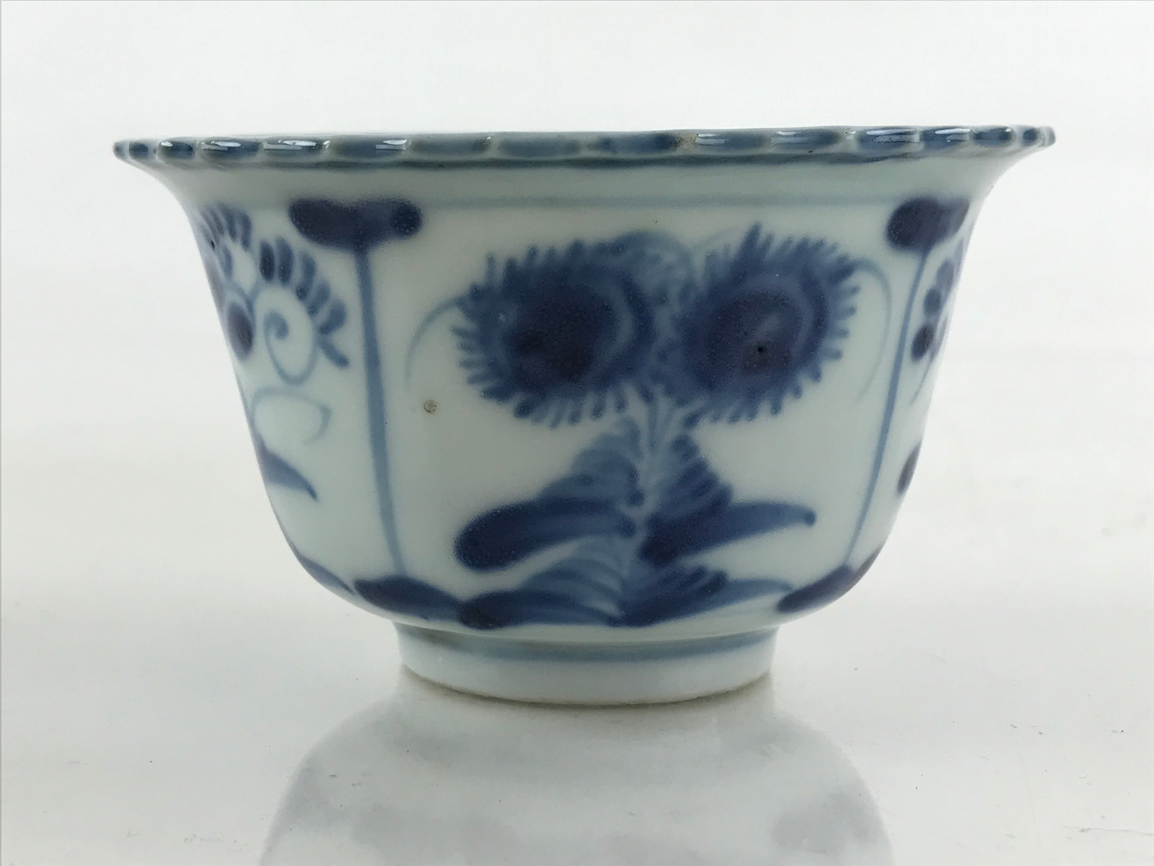 Antique Japanese Koimari Imari Bowl Kobachi Blue Sometsuke Flower Design PY399