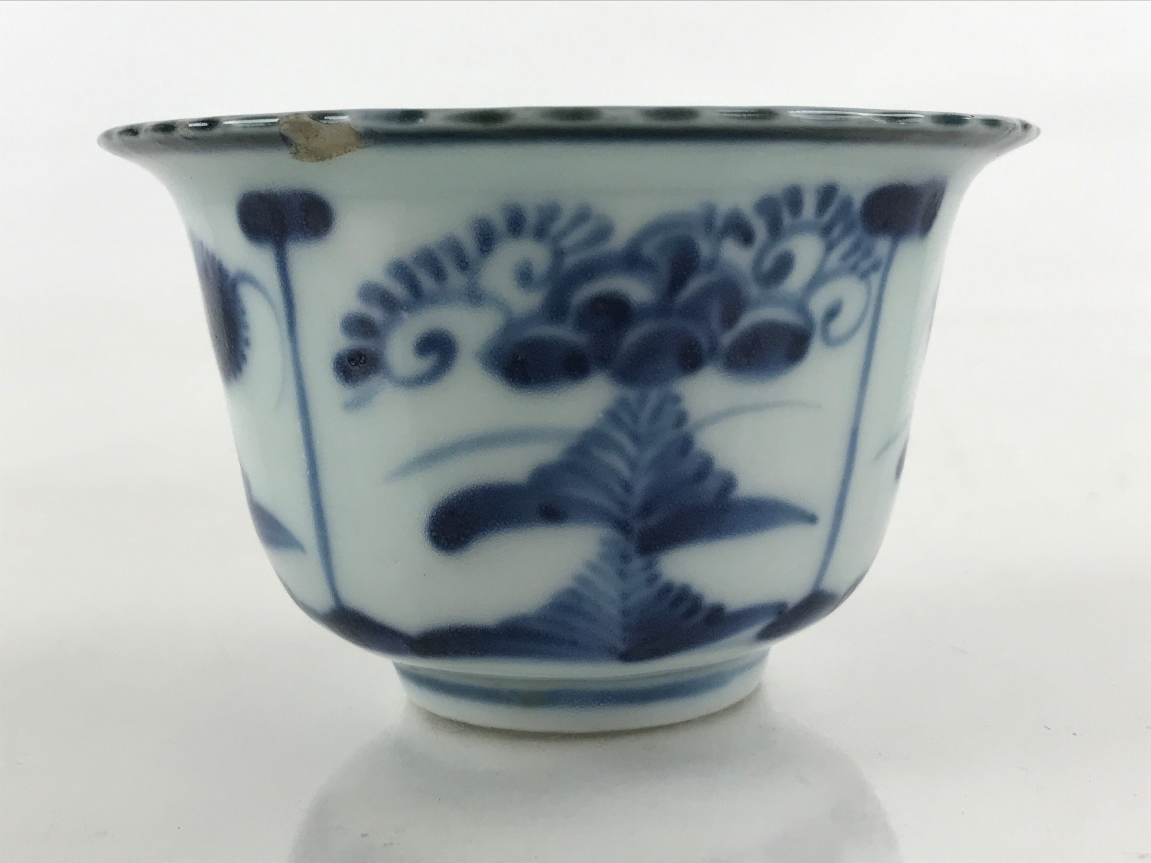 Antique Japanese Koimari Imari Bowl Kobachi Blue Sometsuke Flower Design PY401