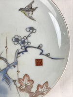 Antique Japanese Koimari Imari Plate Plum Blossom Nightingale Kozara Gold P362