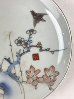 Antique Japanese Koimari Imari Plate Plum Blossom Nightingale Kozara Gold P378