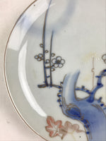 Antique Japanese Koimari Imari Plate Plum Blossom Nightingale Kozara Gold PY352