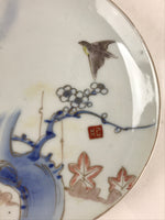 Antique Japanese Koimari Imari Plate Plum Blossom Nightingale Kozara Gold PY352