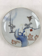 Antique Japanese Koimari Imari Plate Plum Blossom Nightingale Kozara Gold PY352