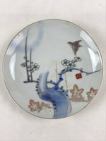 Antique Japanese Koimari Imari Plate Plum Blossom Nightingale Kozara Gold PY352
