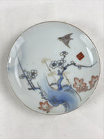Antique Japanese Koimari Imari Plate Plum Blossom Nightingale Kozara Gold PY354