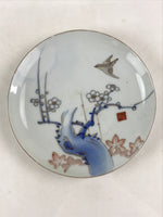 Antique Japanese Koimari Imari Plate Plum Blossom Nightingale Kozara Gold PY355