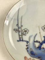 Antique Japanese Koimari Imari Plate Plum Blossom Nightingale Kozara Gold PY355