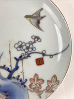 Antique Japanese Koimari Imari Plate Plum Blossom Nightingale Kozara Gold PY358