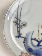Antique Japanese Koimari Imari Plate Plum Blossom Nightingale Kozara Gold PY358