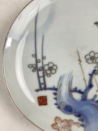 Antique Japanese Koimari Imari Plate Plum Blossom Nightingale Kozara Gold PY360