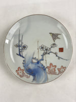Antique Japanese Koimari Imari Plate Plum Blossom Nightingale Kozara Gold PY361