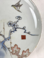 Antique Japanese Koimari Imari Plate Plum Blossom Nightingale Kozara Gold PY362