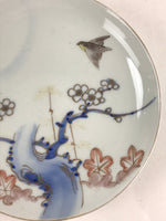 Antique Japanese Koimari Imari Plate Plum Blossom Nightingale Kozara Gold PY363