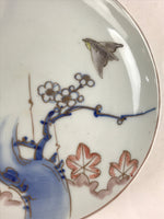 Antique Japanese Koimari Imari Plate Plum Blossom Nightingale Kozara Gold PY365