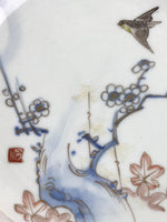 Antique Japanese Koimari Imari Plate Plum Blossom Nightingale Kozara Gold PY366