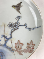 Antique Japanese Koimari Imari Plate Plum Blossom Nightingale Kozara Gold PY366