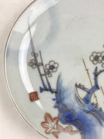 Antique Japanese Koimari Imari Plate Plum Blossom Nightingale Kozara Gold PY367