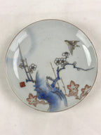 Antique Japanese Koimari Imari Plate Plum Blossom Nightingale Kozara Gold PY367