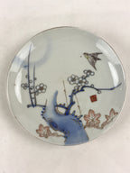 Antique Japanese Koimari Imari Plate Plum Blossom Nightingale Kozara Gold PY368