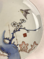 Antique Japanese Koimari Imari Plate Plum Blossom Nightingale Kozara Gold PY368