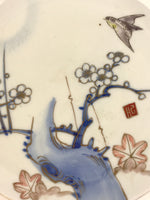 Antique Japanese Koimari Imari Plate Plum Blossom Nightingale Kozara Gold PY368