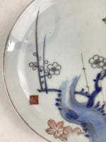 Antique Japanese Koimari Imari Plate Plum Blossom Nightingale Kozara Gold PY369