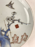Antique Japanese Koimari Imari Plate Plum Blossom Nightingale Kozara Gold PY370