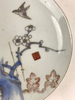 Antique Japanese Koimari Imari Plate Plum Blossom Nightingale Kozara Gold PY370