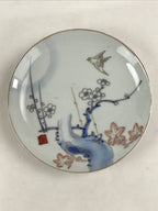 Antique Japanese Koimari Imari Plate Plum Blossom Nightingale Kozara Gold PY372