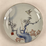 Antique Japanese Koimari Imari Plate Plum Blossom Nightingale Kozara Gold PY372