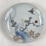 Antique Japanese Koimari Imari Plate Plum Blossom Nightingale Kozara Gold PY374