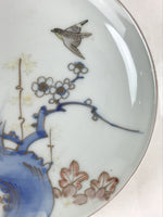 Antique Japanese Koimari Imari Plate Plum Blossom Nightingale Kozara Gold PY375